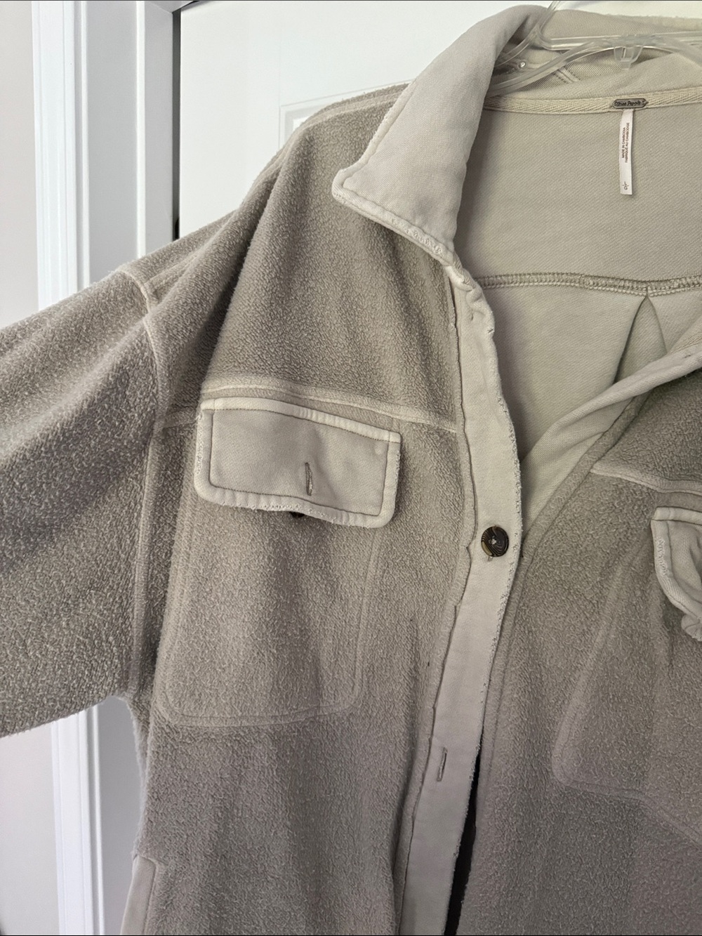 Free People Taupe Teddy Fleece Jacket - Picture 3 of 3